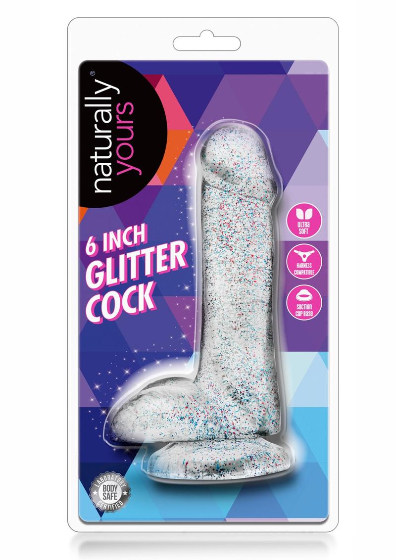 Naturally Yours Glitter Dildo with Balls