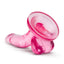 Naturally Yours Mini Dildo with Balls - Pink - 4.75in