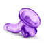 Naturally Yours Mini Dildo with Balls - Purple - 4.75in