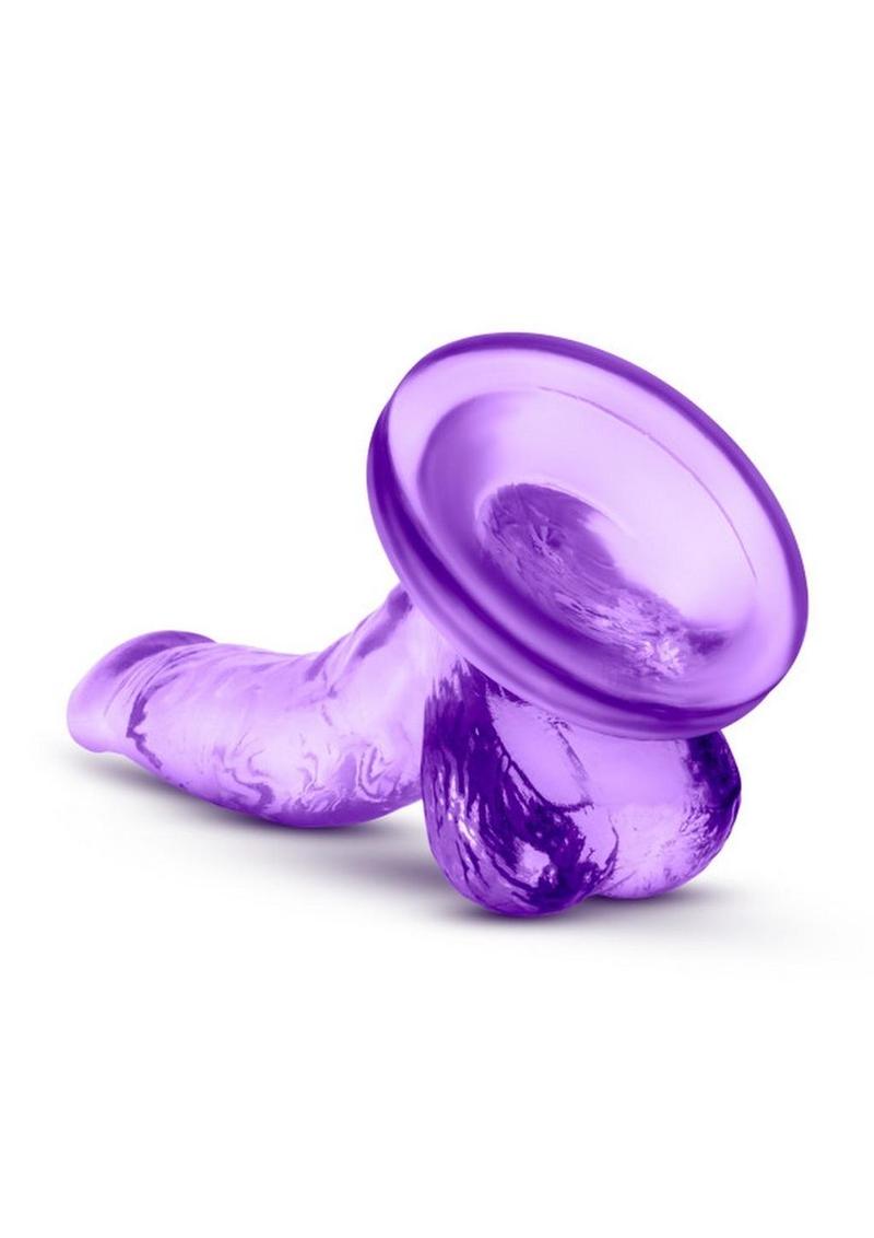 Naturally Yours Mini Dildo with Balls - Purple - 4.75in