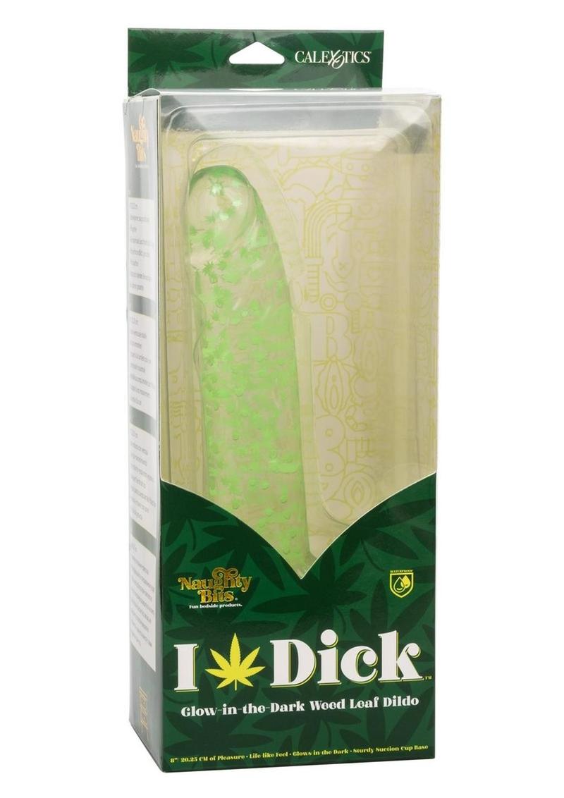 Naughty Bits I Leaf Dick Glow In The Dark Weed Leaf Filled Dildo