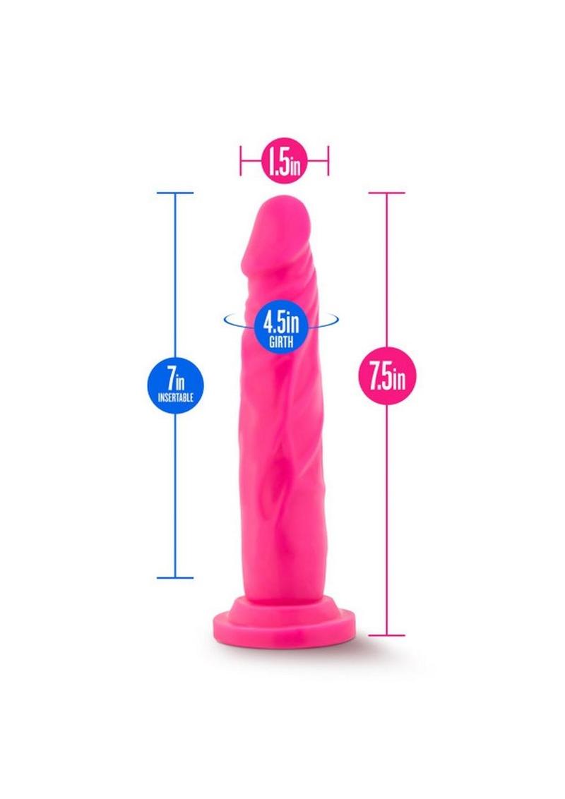 Neo Dual Density Dildo - Neon Pink/Pink - 7.5in