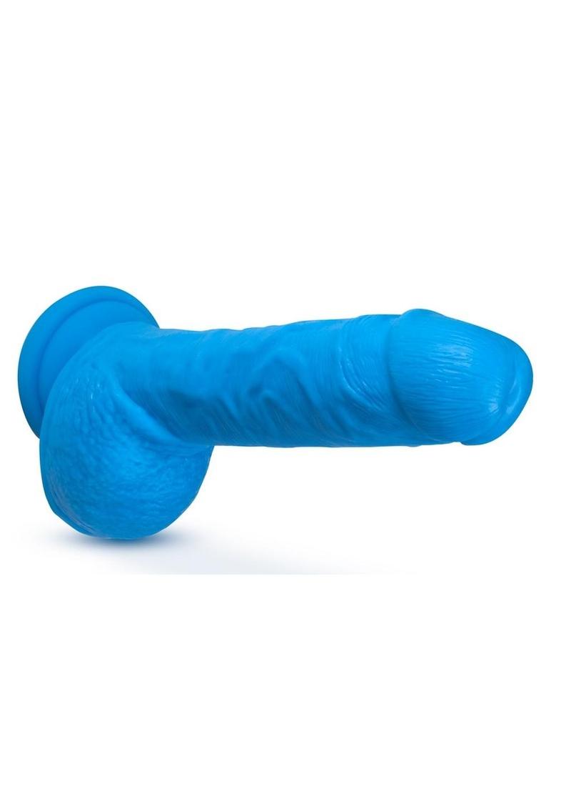 Neo Dual Density Dildo - Blue/Neon Blue - 9in