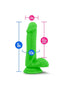 Neo Dual Density Dildo with Balls - Green/Neon Green - 6in