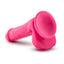 Neo Dual Density Dildo with Balls - Neon Pink/Pink - 6in