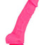 Neo Dual Density Dildo with Balls - Neon Pink/Pink - 7.5in