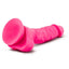 Neo Dual Density Dildo with Balls - Neon Pink/Pink - 7.5in