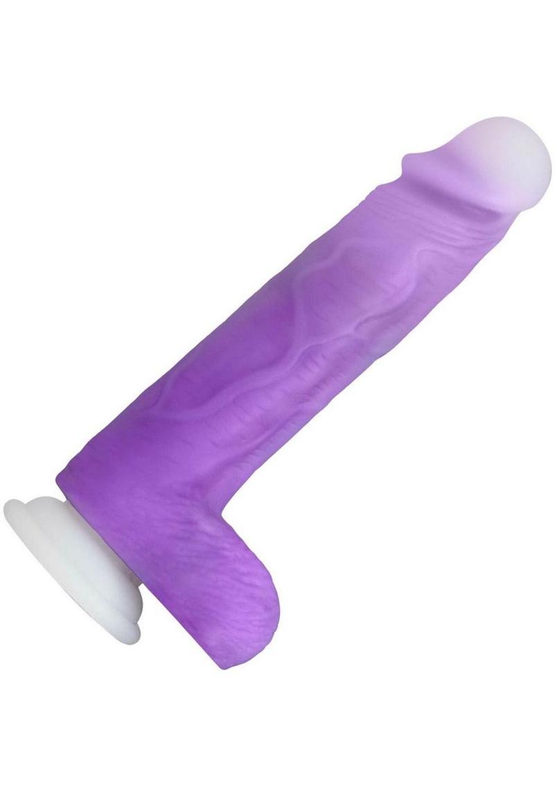 Neo Elite Encore Silicone Vibrating Dildo with Remote Control - Purple - 8in