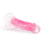 Neo Elite Glow In The Dark Dildo with Balls - Glow In The Dark/Pink - 7.5in