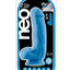 Neo Elite Silicone Dual Density Cock with Balls - Blue/Neon Blue - 7.5in