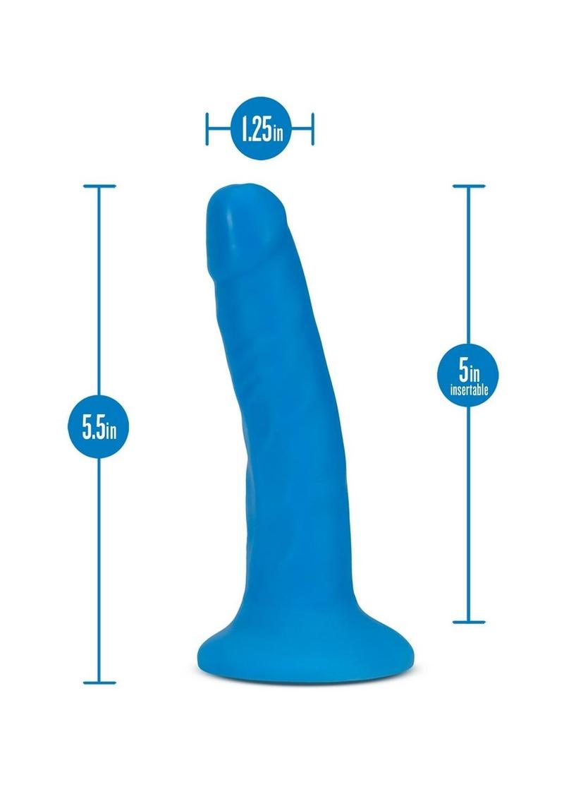 Neo Elite Silicone Dual Density Dildo - Blue - 6in