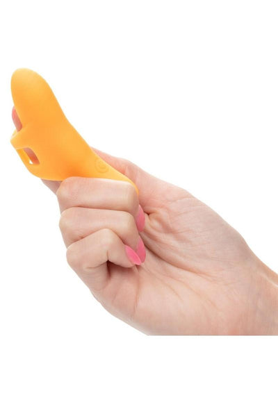 Neon Vibes The Pleasure Vibe Rechargeable Silicone Finger Vibrator - Orange