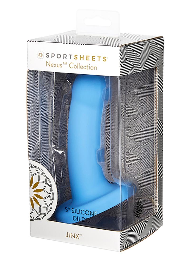 Nexus Collection By Sportsheets Jinx Silicone Dildo - Blue - 5in