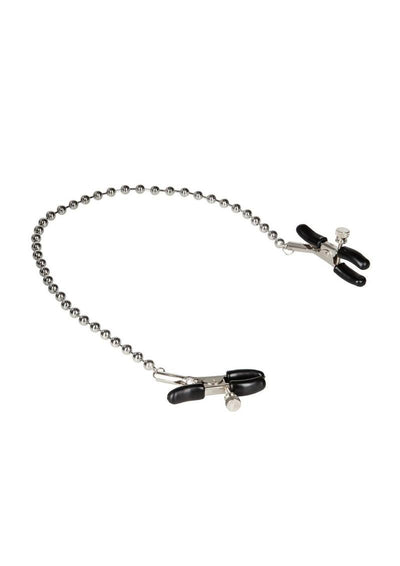 Nipple Play Silver Beaded Chain Nipple Clamps - Silver