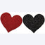 Nipplicious Heart Shape Pasties - Black/Red