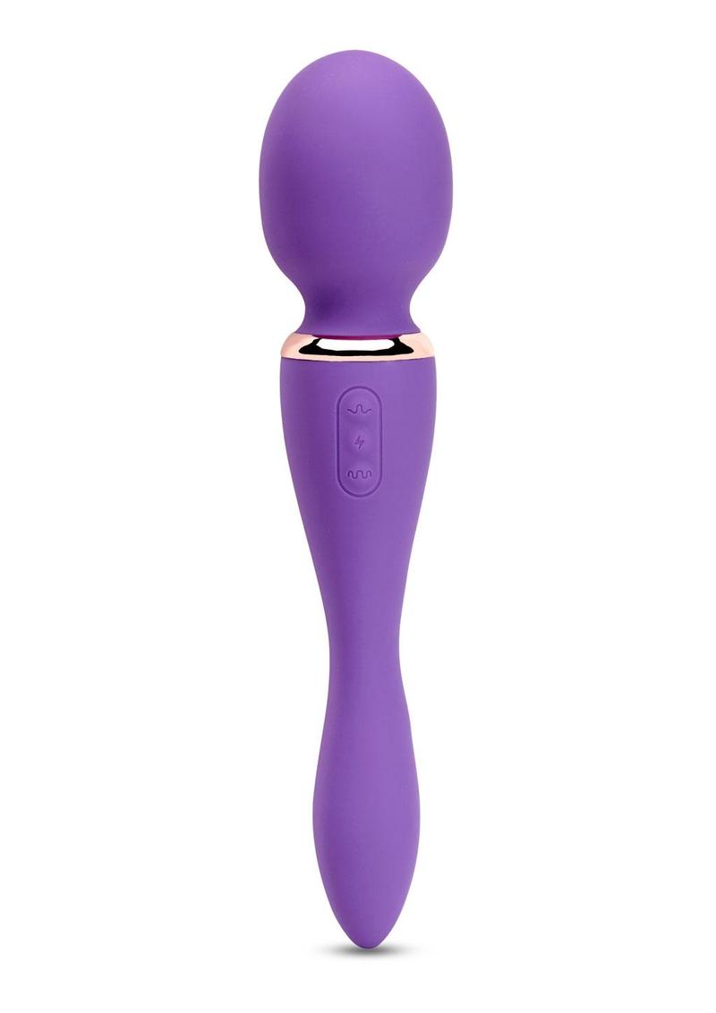 Nu Sensuelle Xlr8 Alluvion Silicone Rechargeable Wand Massager - Purple/Rose Gold