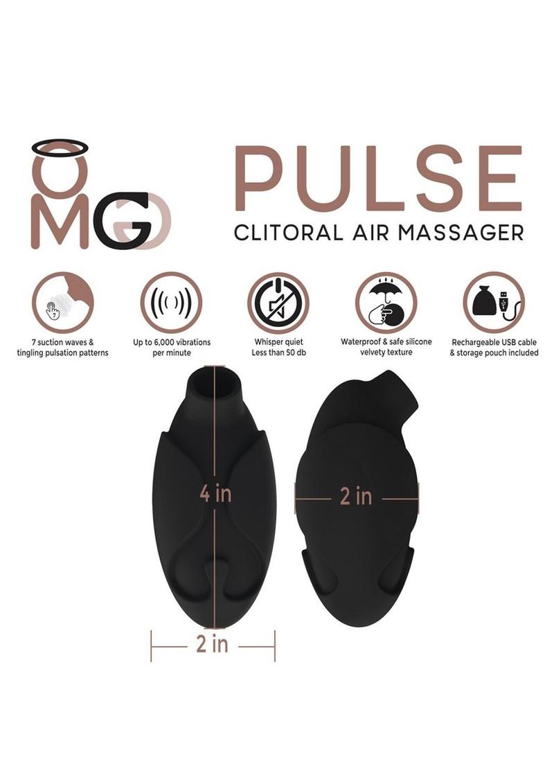 Omg Pulse Rechargeable Silicone Clitoral Air Massager - Black