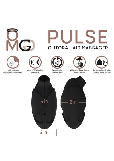 Omg Pulse Rechargeable Silicone Clitoral Air Massager - Black