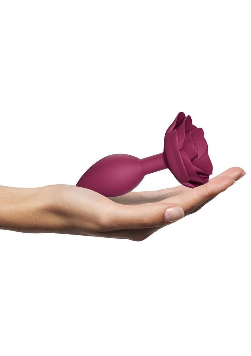 Open Roses Silicone Anal Plug - Plum Star/Purple - Medium