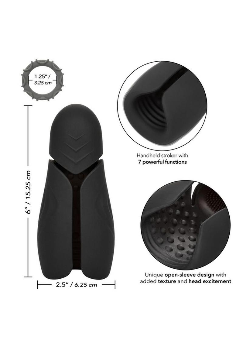 Optimum Power Elite Pro Stroker Silicone Rechargeable Masturbator - Black