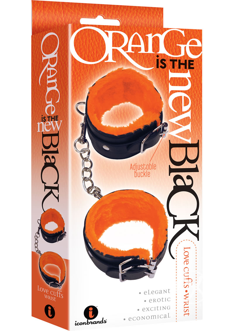 Orange Is The New Black Love (Wrist) Cuffs - Black/Orange