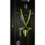 Ouch! Bonded Leather Full Body Harness - Black/Glow In The Dark/Green - Large/XLarge