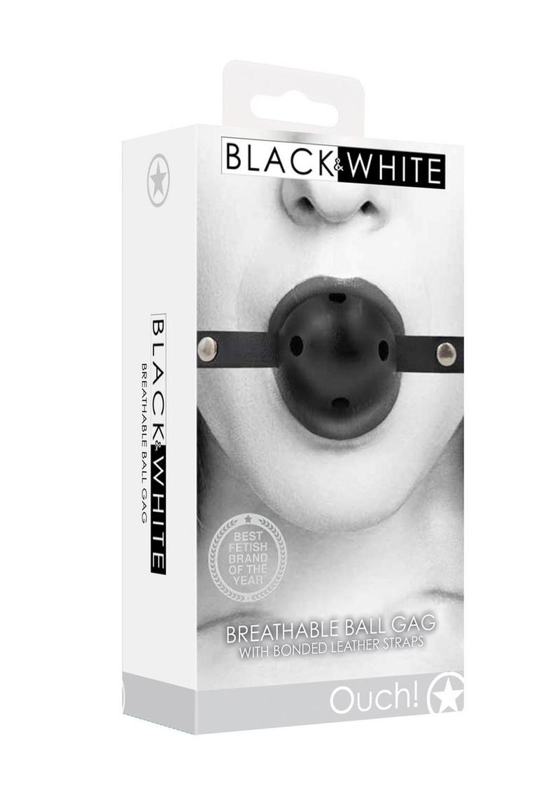 Ouch! Breathable Ball Gag with Bonded Leather Straps