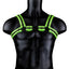 Ouch! Buckle Harness - Black/Glow In The Dark/Green - Medium/Small