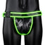 Ouch! Buckle Jock Strap - Black/Glow In The Dark/Green - Medium/Small