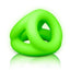 Ouch! Cock Ring and Ball Strap Silicone - Glow In The Dark/Green
