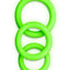 Ouch! Cock Ring Silicone - Glow In The Dark/Green - 3pc/Set
