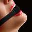 Ouch Elastic Ball Gag with Stretchable Strap - Black