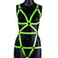 Ouch! Full Body Harness - Glow In The Dark/Green - Large/XLarge