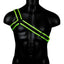 Ouch! Gladiator Harness - Black/Glow In The Dark/Green - Large/XLarge