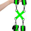 Ouch! Hand and Ankle Cuffs with Hogtie - Glow In The Dark/Green