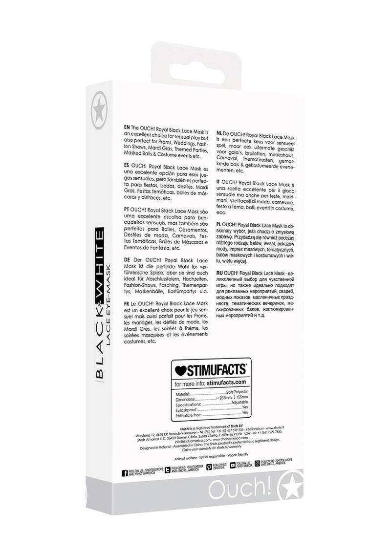 Ouch! Lace Eye-Mask Royal - Black