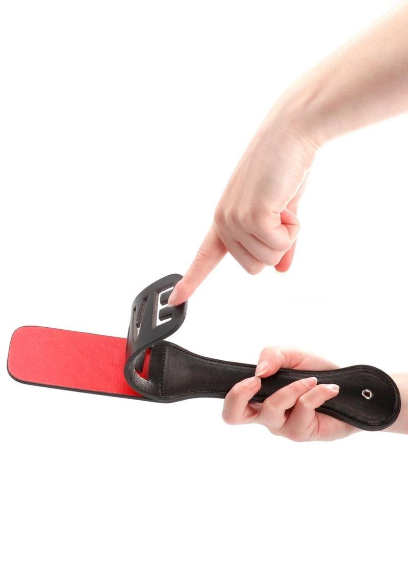 Ouch! Leather Paddle Love - Black