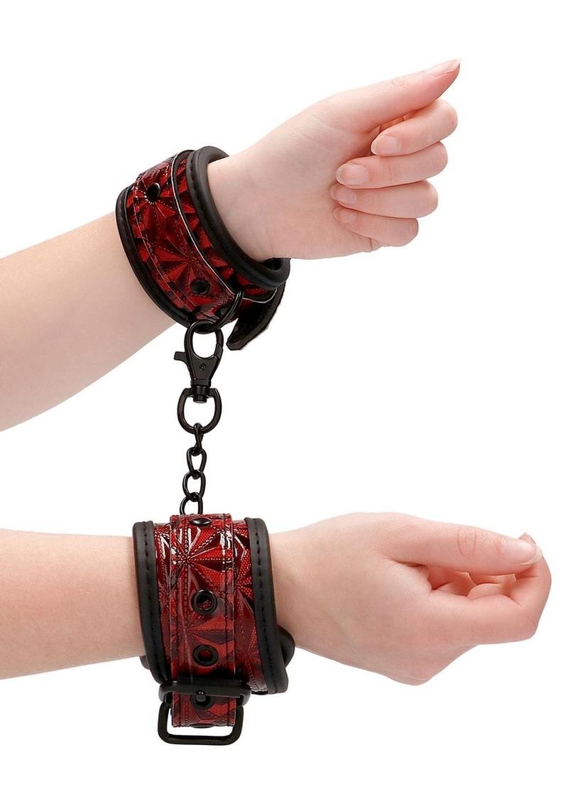 Ouch! Luxury Hand Cuffs - Burgundy/Red