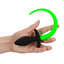 Ouch! Puppy Tail Silicone Plug - Glow In The Dark/Green