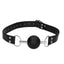 Ouch! Solid Ball Gag with Bonded Leather Straps - Black