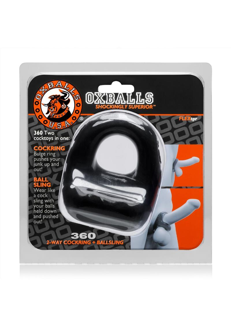 Oxballs 360 2-Way Cock Ring and Ball Sling - Black