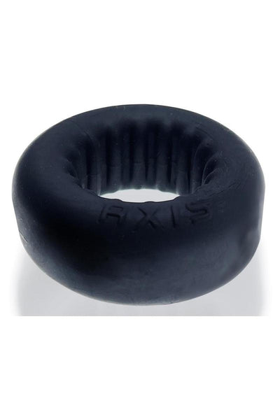 Oxballs Axis Rib Griphold Cockring - Black/Black Ice
