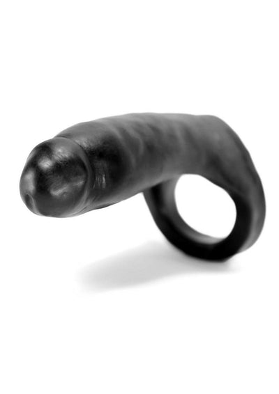 Oxballs Penetrator Silicone Cock Ring Dildo - Black - 7in