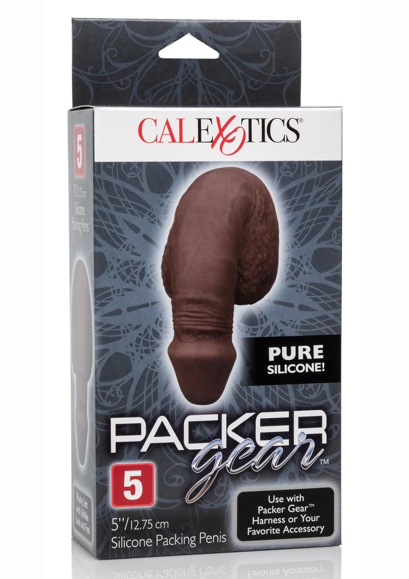 Packer Gear Silicone Packing Penis - Chocolate - 5in