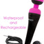 Palmpower Rechargeable Silicone Personal Wand Massager - Fuschia