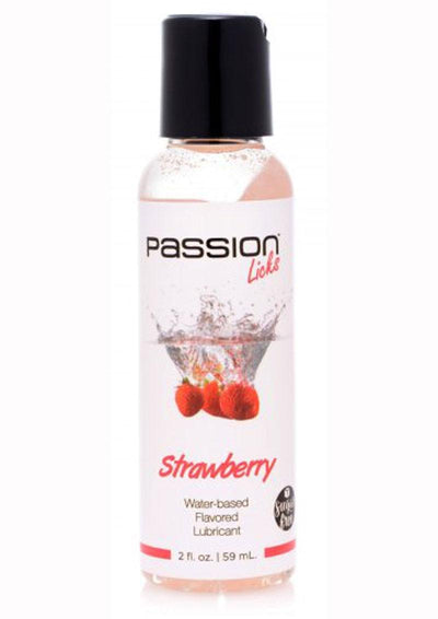 Passion Licks Strawberry Water Based Flavored Lubricant - 2oz