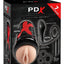 Pipedream Extreme Elite Ass-Gasm Vibrating Kit Masturbator with Bullets - Pussy - Black/Vanilla