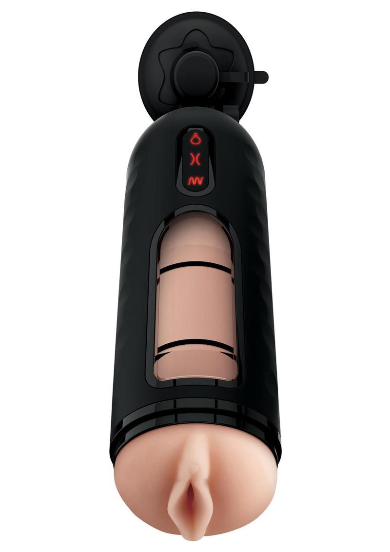 Pipedream Extreme Elite Rechargeable Vibrating Mega Milker Masturbator - Pussy - Black/Flesh/Vanilla