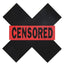 Peekaboo Censored Hearts and X Pasties - Black/Red