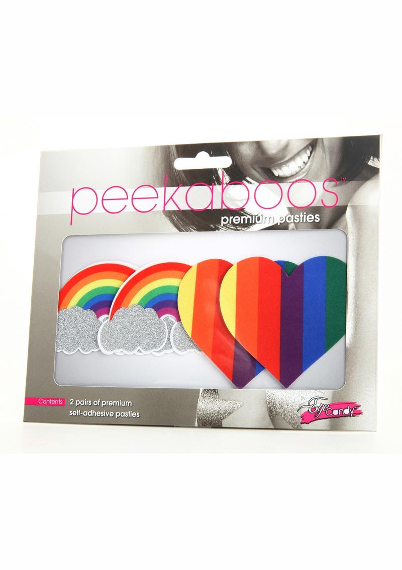 Peekaboo Pride Glitter Rainbows and Hearts Pasties